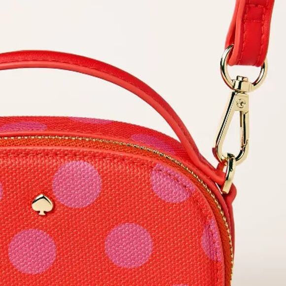 NWT Kate Spade X Target Pink Polka Dot Mini Crossbody Bag Detachable Strap - Picture 2 of 4